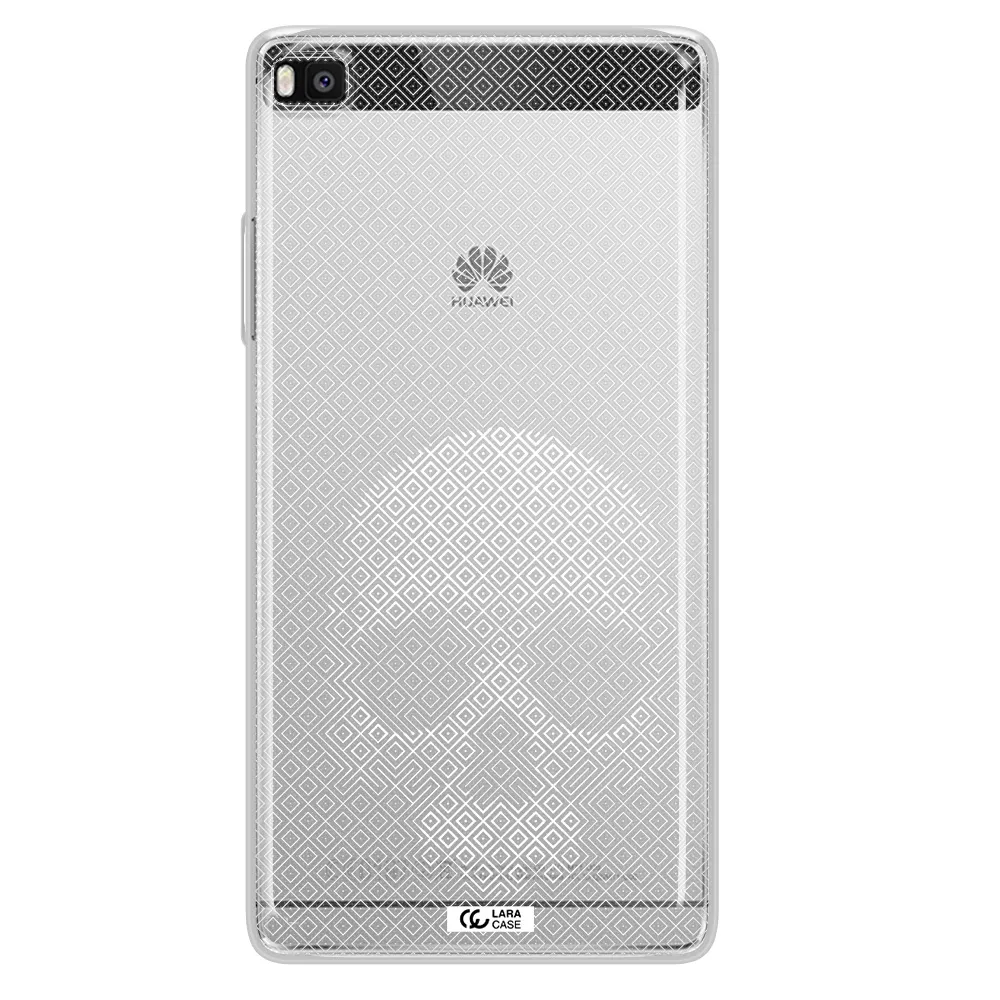 Skull Line Pattern Huawei P8 Clear TPU Case
