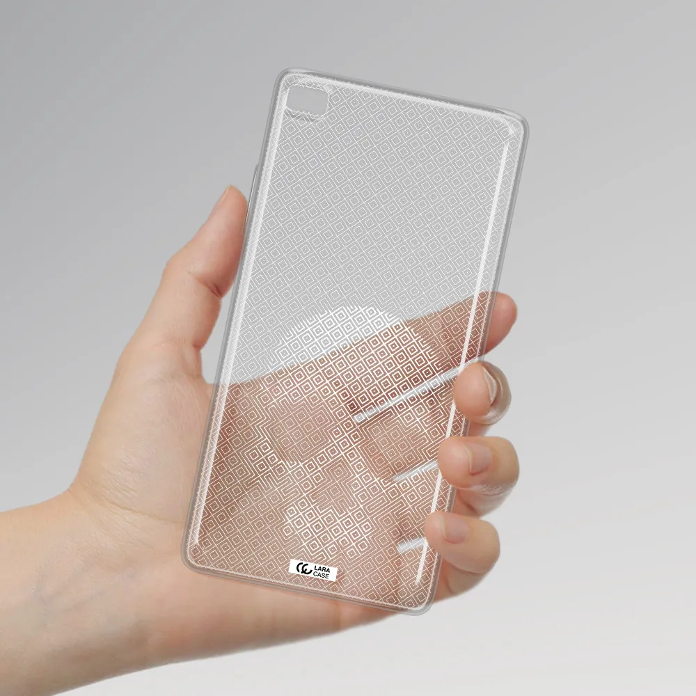 Skull Line Pattern Huawei P8 Clear TPU Case