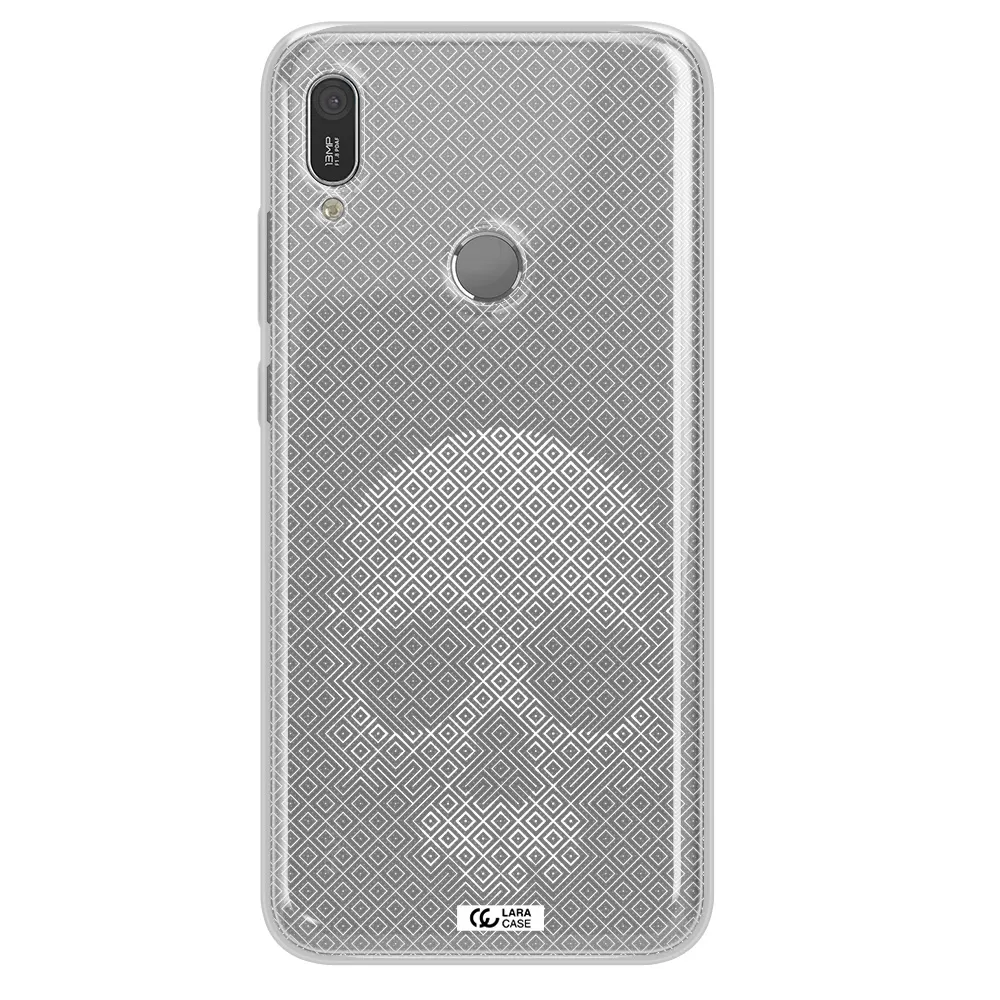 Skull Line Pattern Huawei Y6 2019 Clear TPU Case