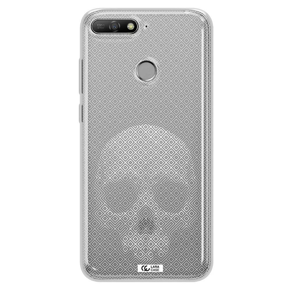 Skull Line Pattern Huawei Y6 Prime 2018 Clear TPU Case