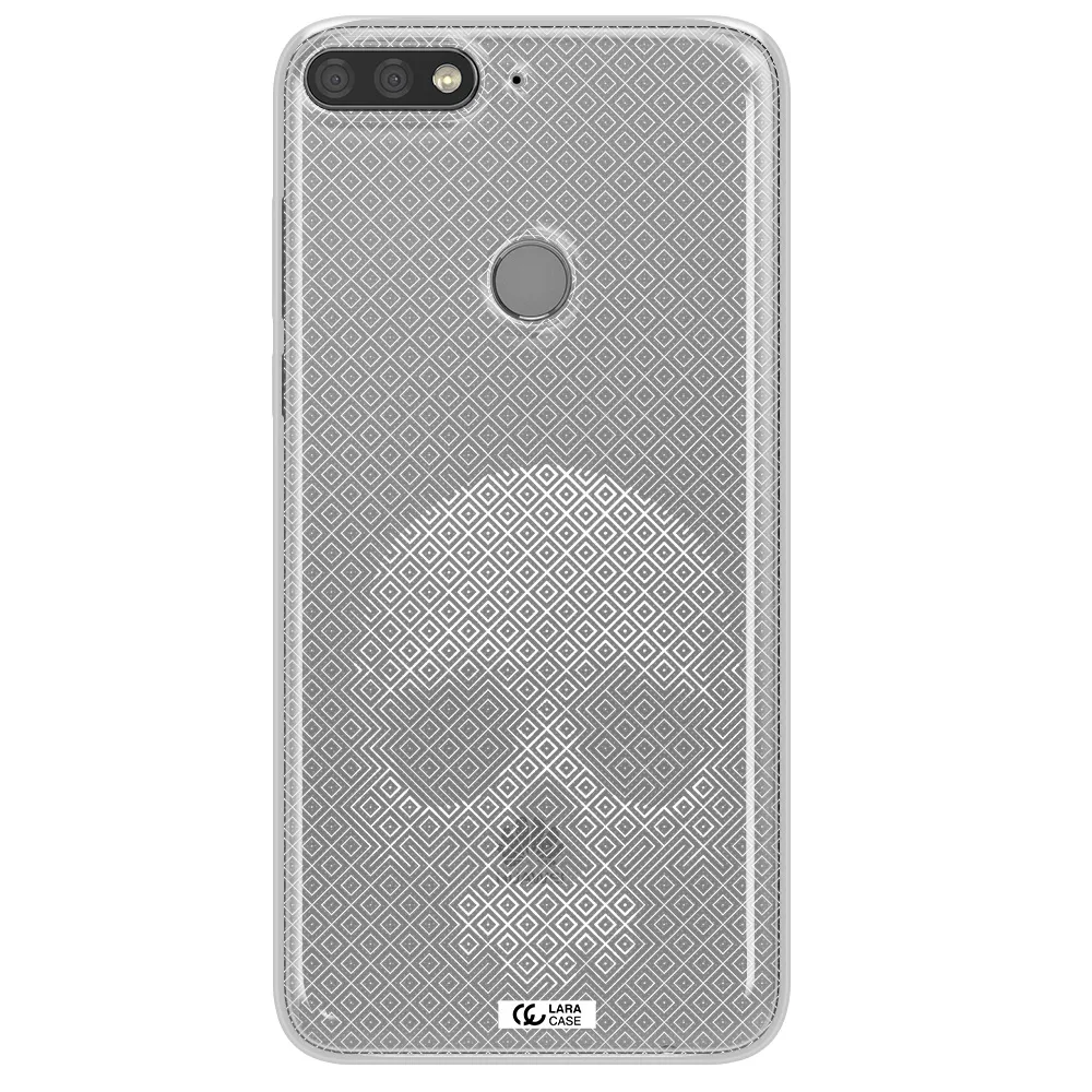 Skull Line Pattern Huawei Y7 Prime 2018 Clear TPU Case