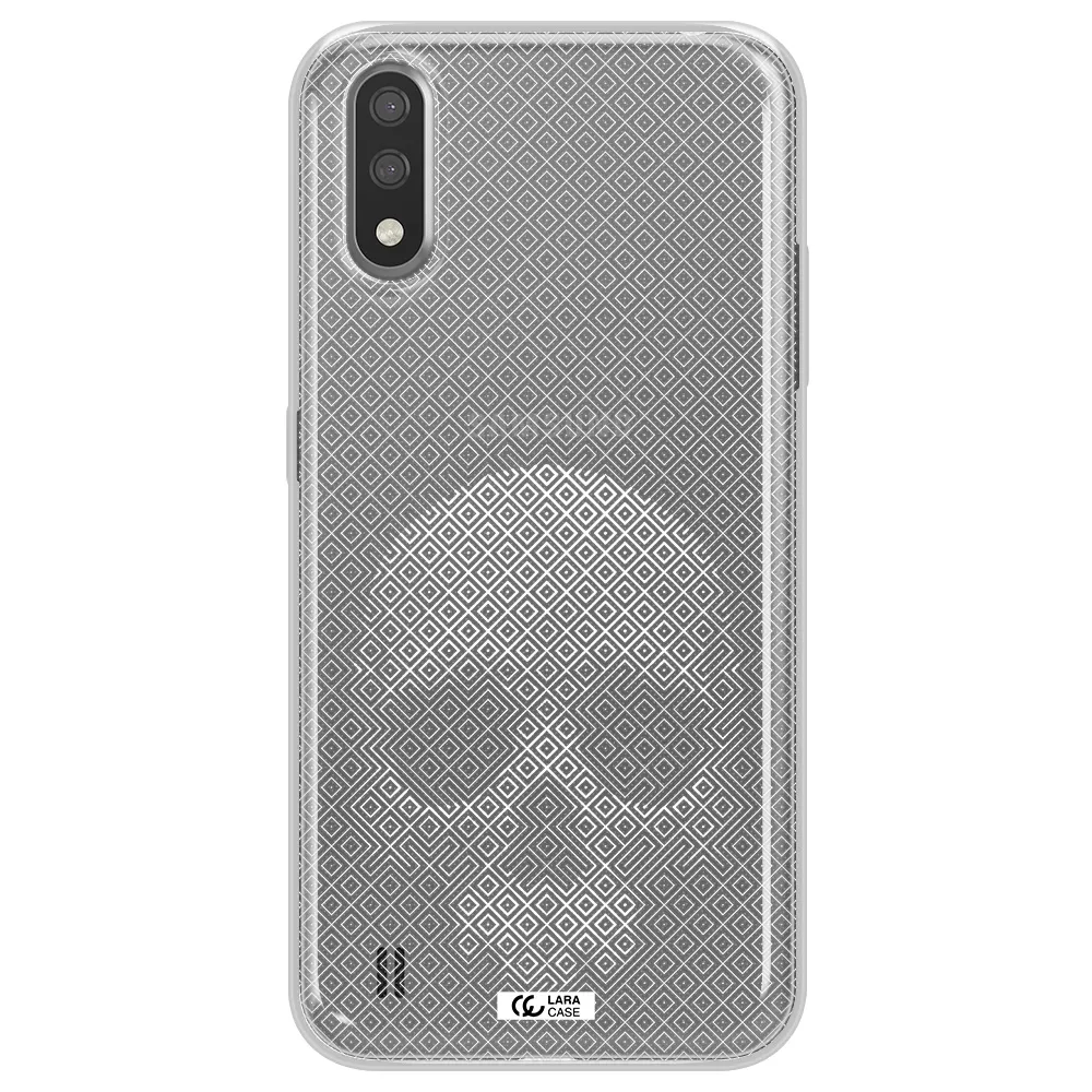 Skull Line Pattern Samsung A01 Clear TPU Case