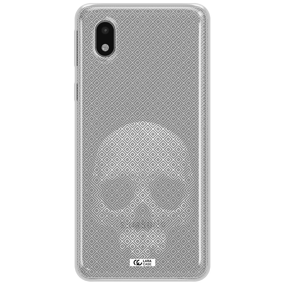 Skull Line Pattern Samsung A01 Core Clear Tpu Case