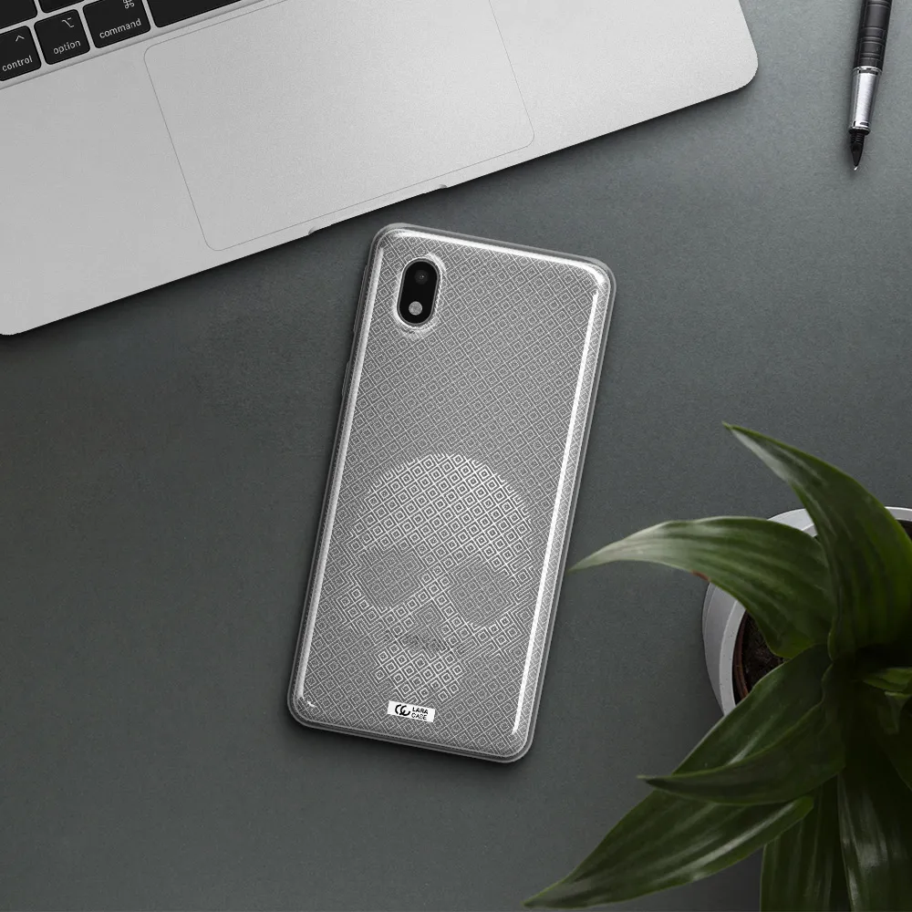 Skull Line Pattern Samsung A01 Core Clear Tpu Case