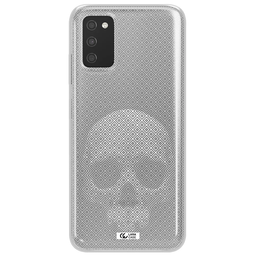 Skull Line Pattern Samsung A03S Clear TPU Case