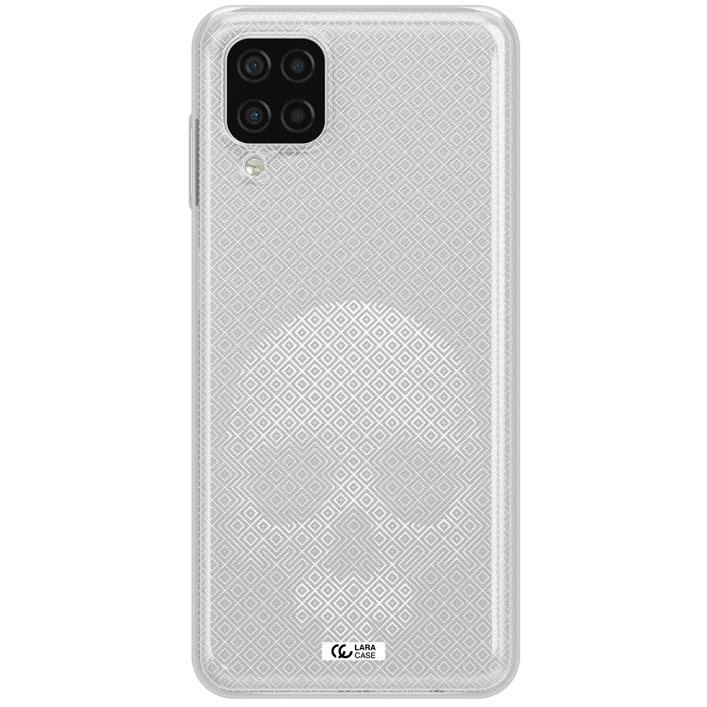 Skull Line Pattern Samsung A12 4g Clear TPU Case