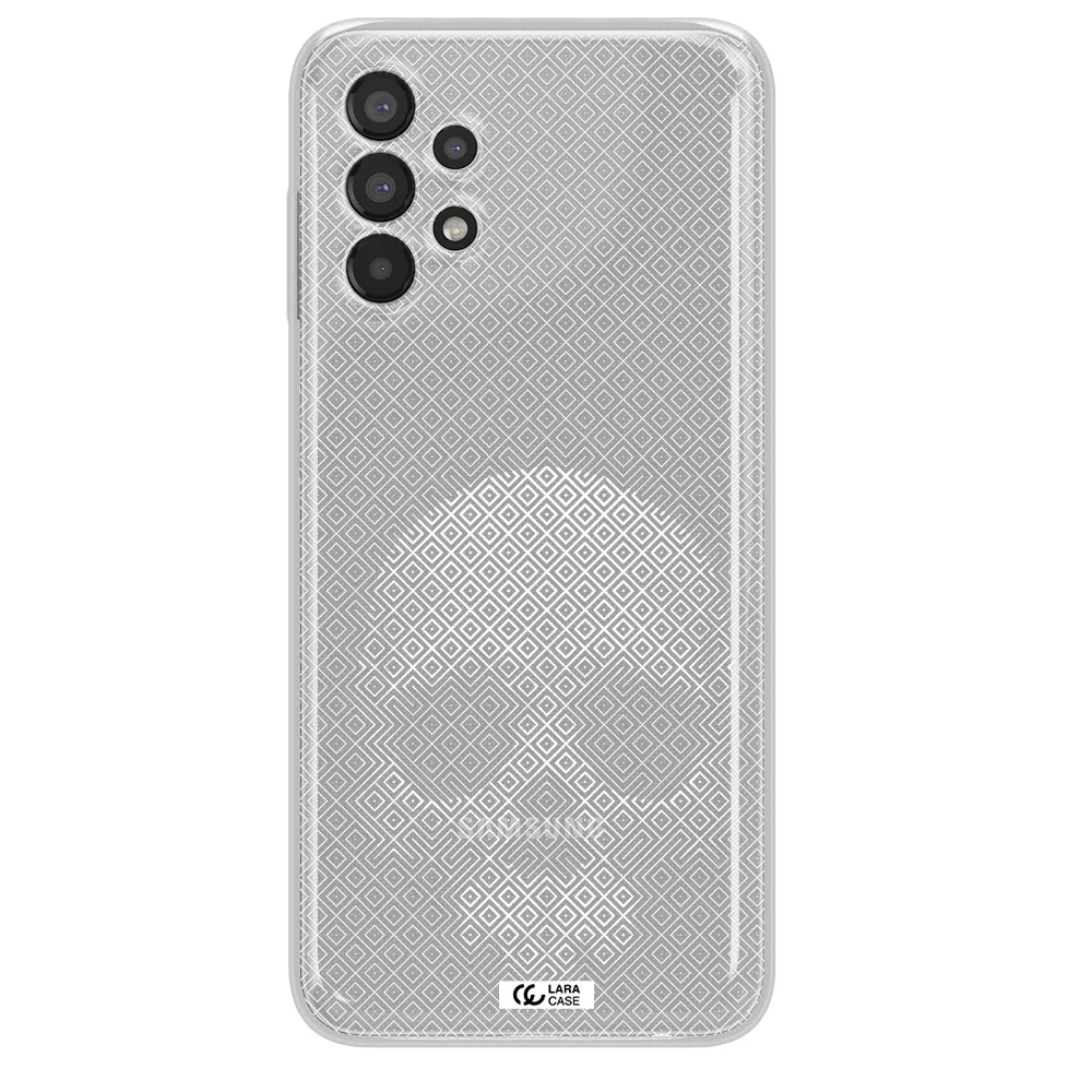 Skull Line Pattern Samsung A13 Clear TPU Case
