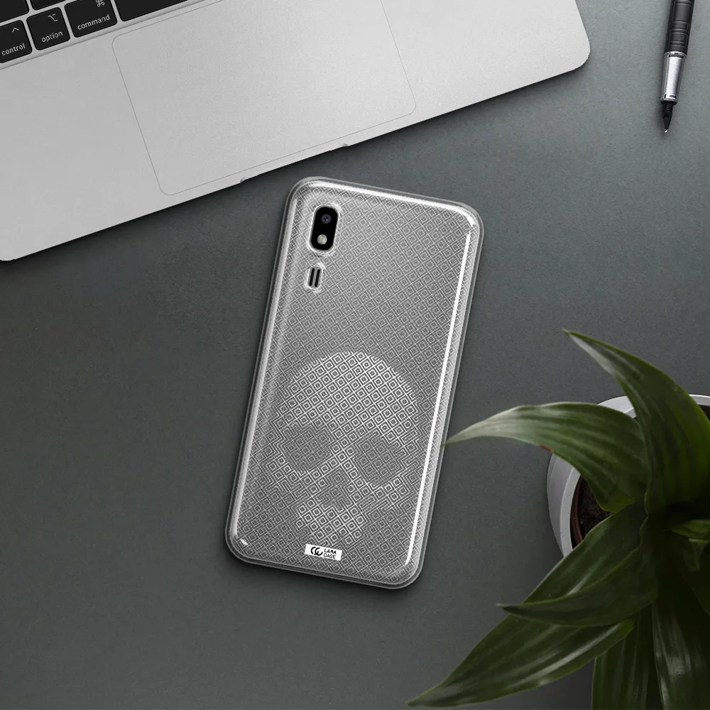 Skull Line Pattern Samsung A2 Core Clear TPU Case