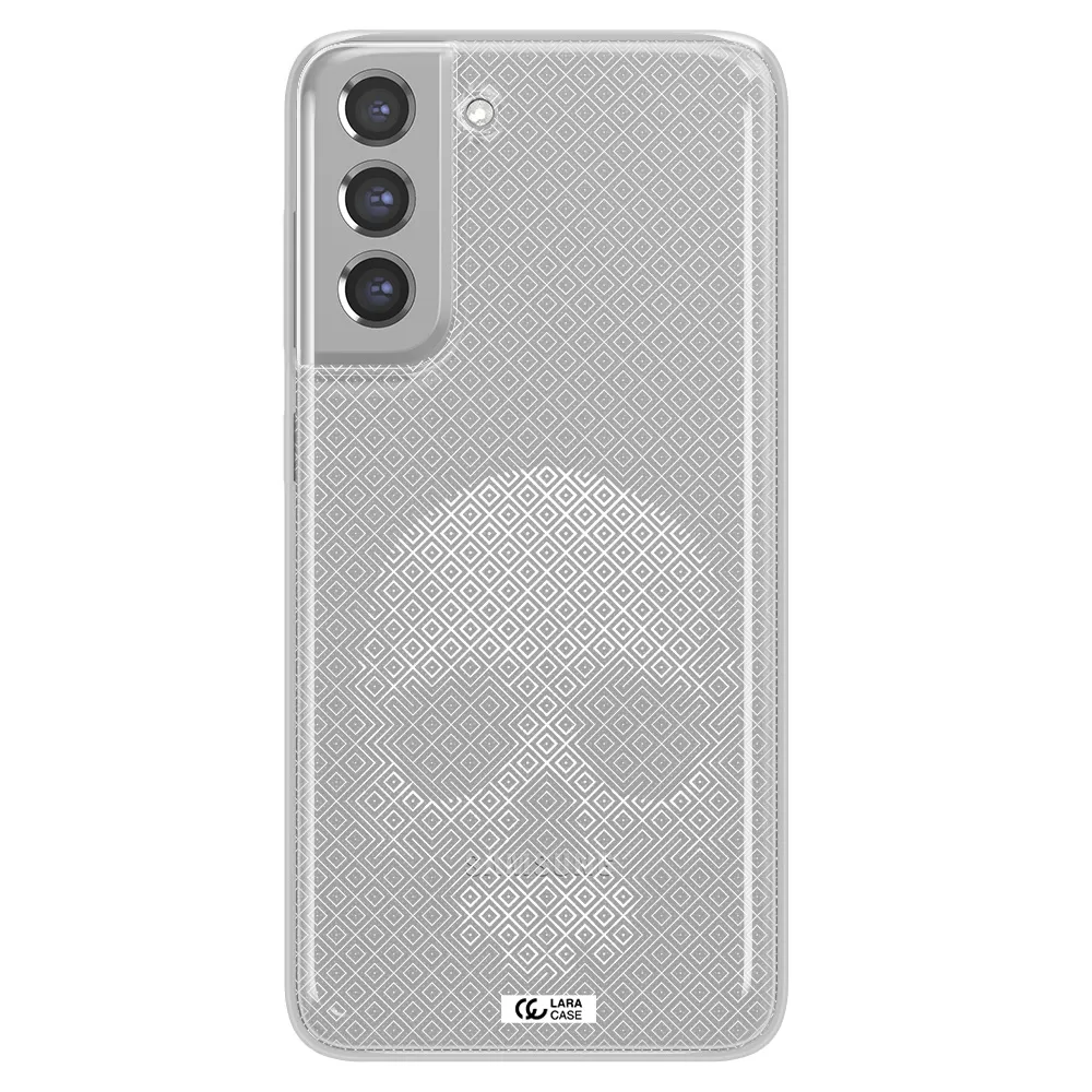 Skull Line Pattern Samsung A21 Fe Clear TPU Case
