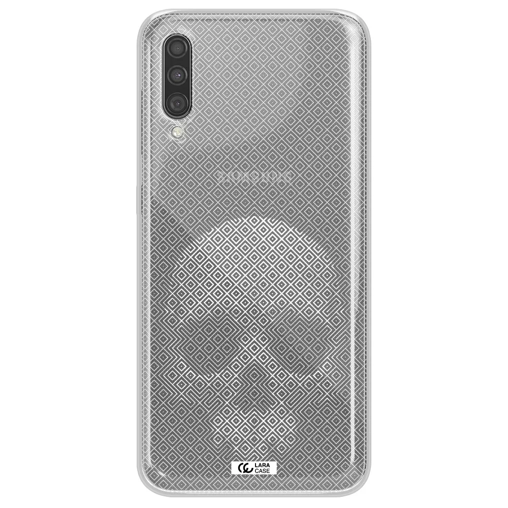 Skull Line Pattern Samsung A30S Clear TPU Case