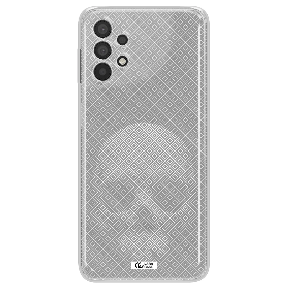 Skull Line Pattern Samsung A32 Clear TPU Case