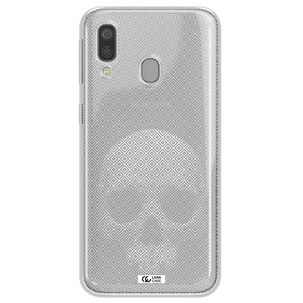 Skull Line Pattern Samsung A40 Clear TPU Case