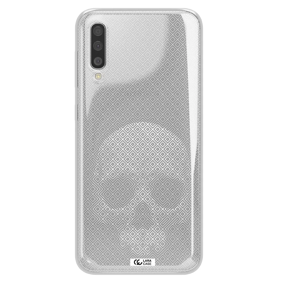 Skull Line Pattern Samsung A50S Clear Tpu Case
