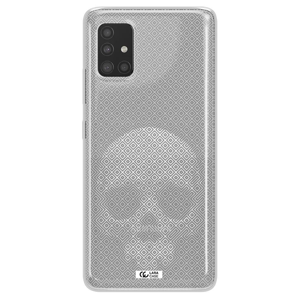 Skull Line Pattern Samsung A51 Clear TPU Case