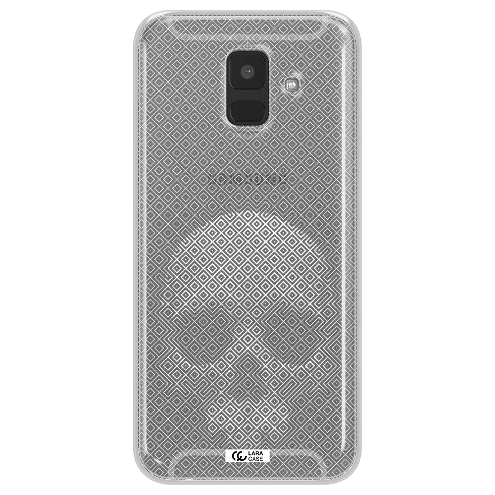 Skull Line Pattern Samsung A6 Clear TPU Case