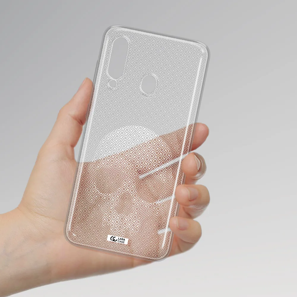 Skull Line Pattern Samsung A60 Clear TPU Case