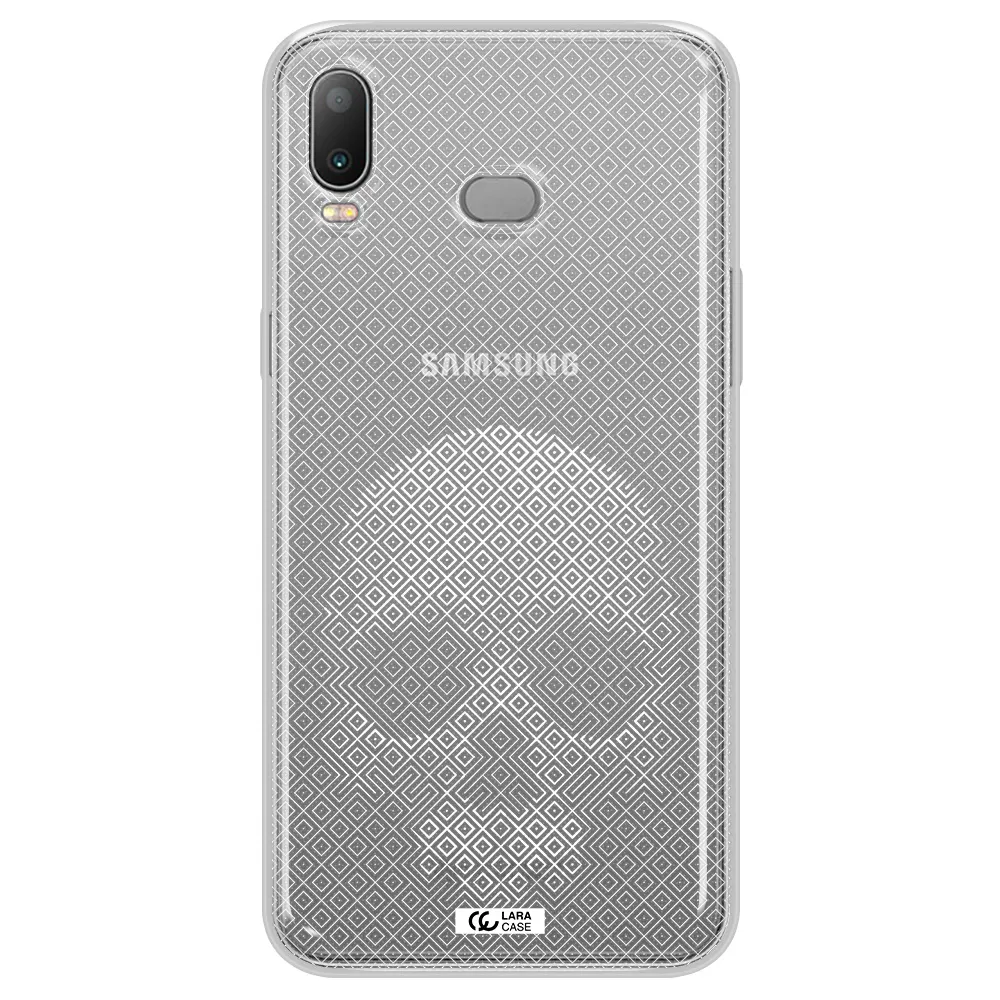 Skull Line Pattern Samsung A6S Clear TPU Case