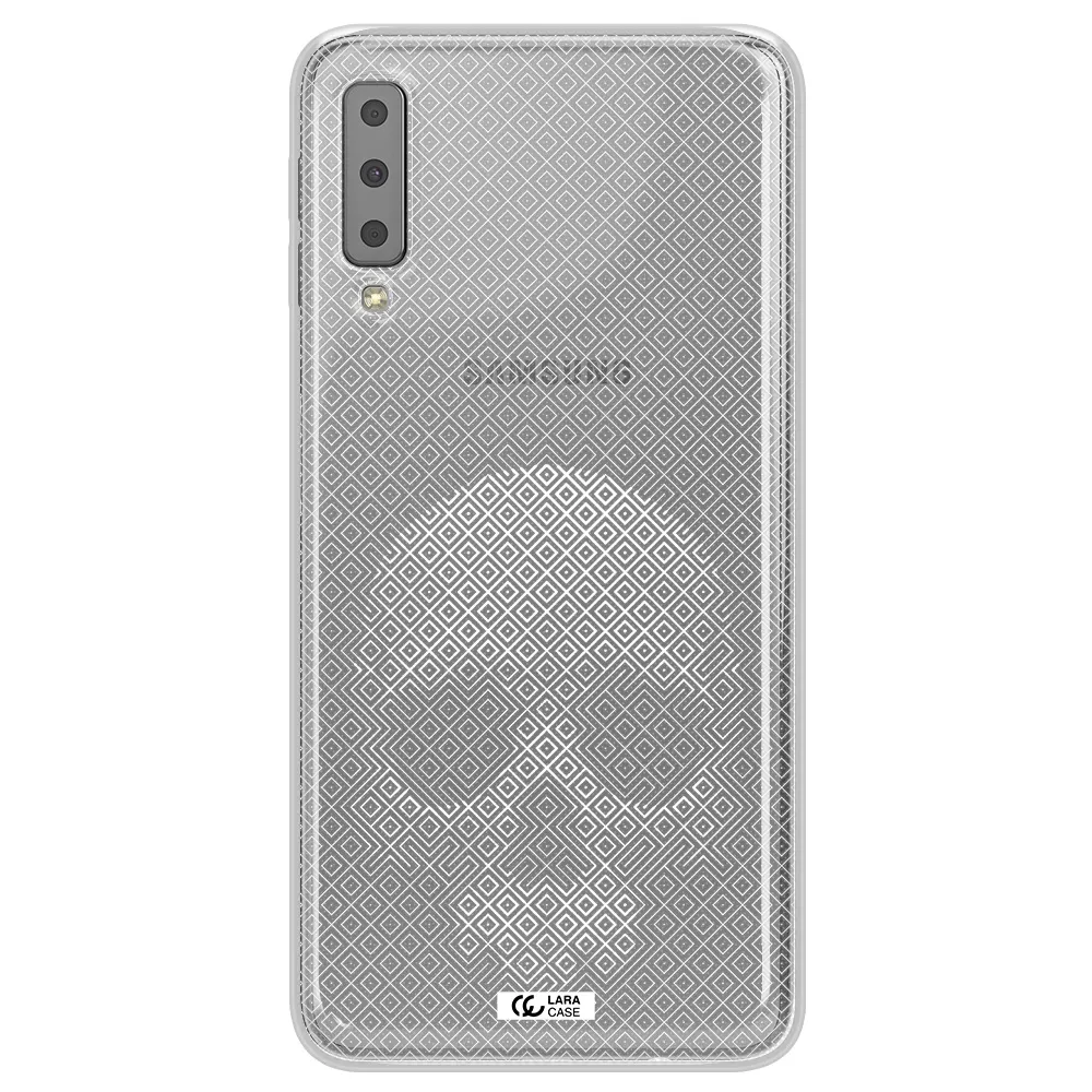 Skull Line Pattern Samsung A7 2018 Clear TPU Case