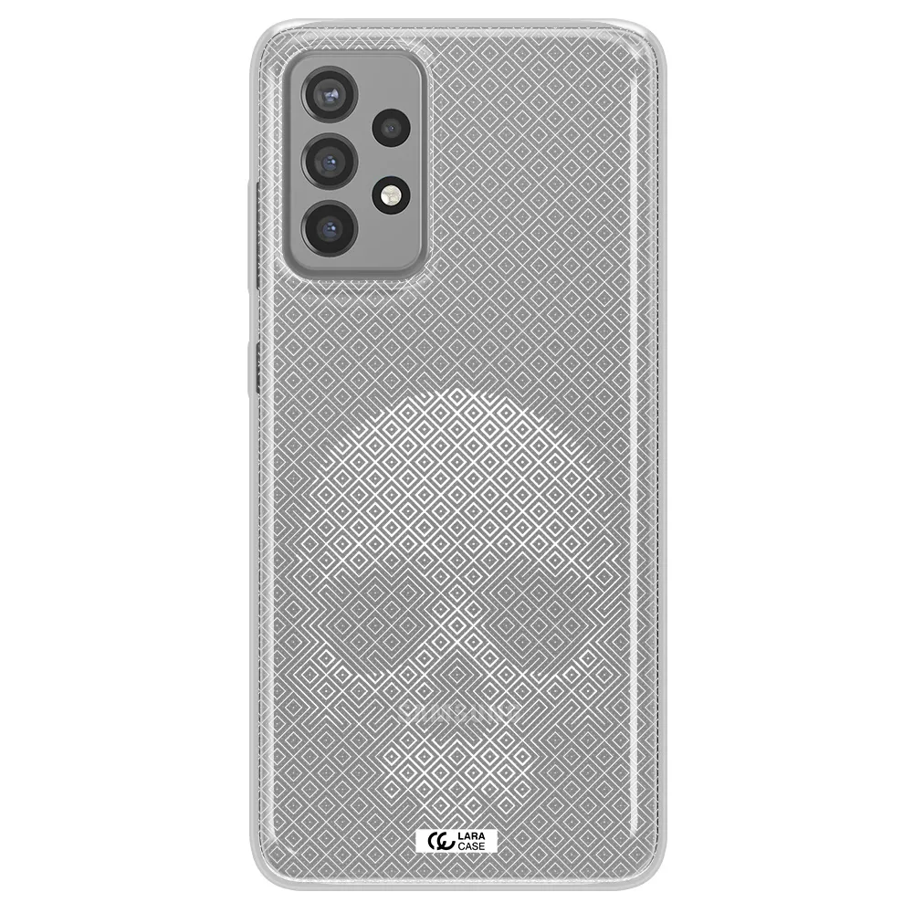 Skull Line Pattern Samsung A72 Clear TPU Case