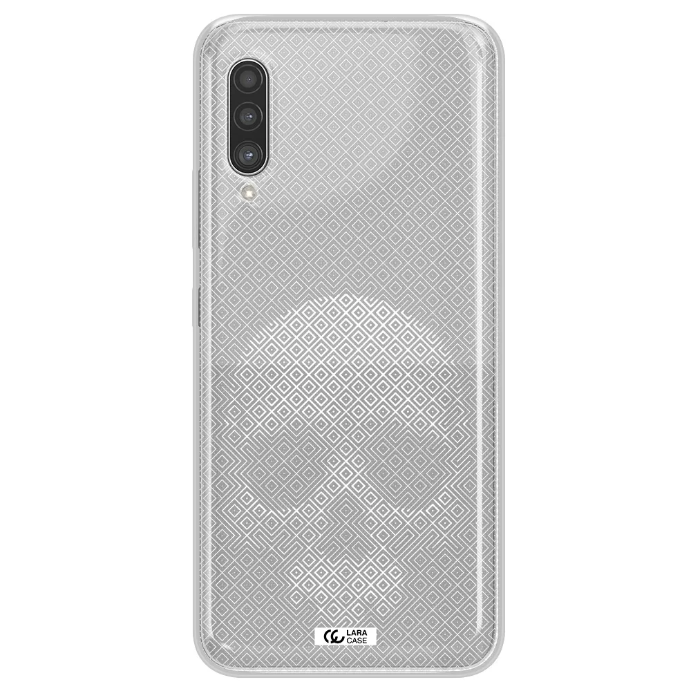 Skull Line Pattern Samsung A90 Clear TPU Case