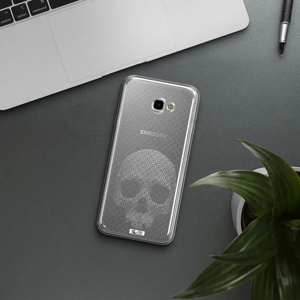 Skull Line Pattern Samsung J4 Plus Clear TPU Case