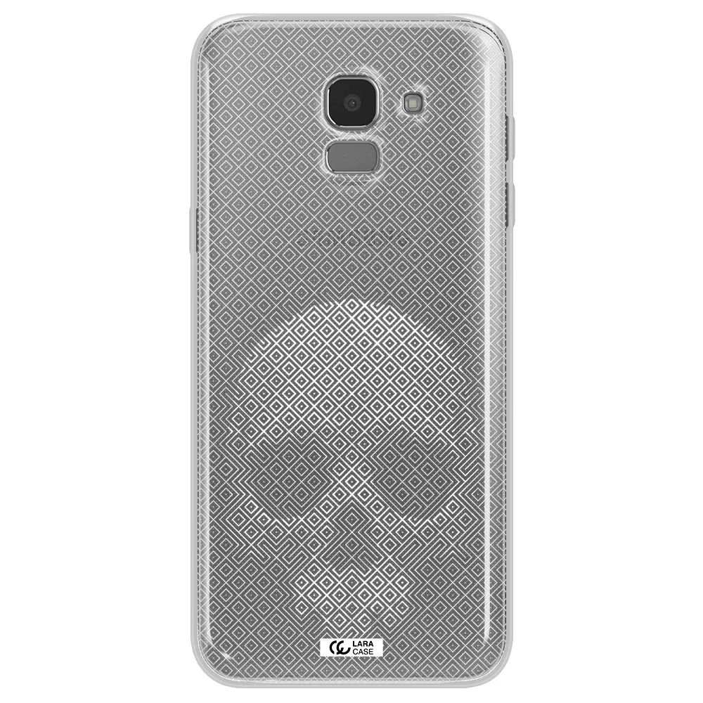 Skull Line Pattern Samsung J6 Clear TPU Case