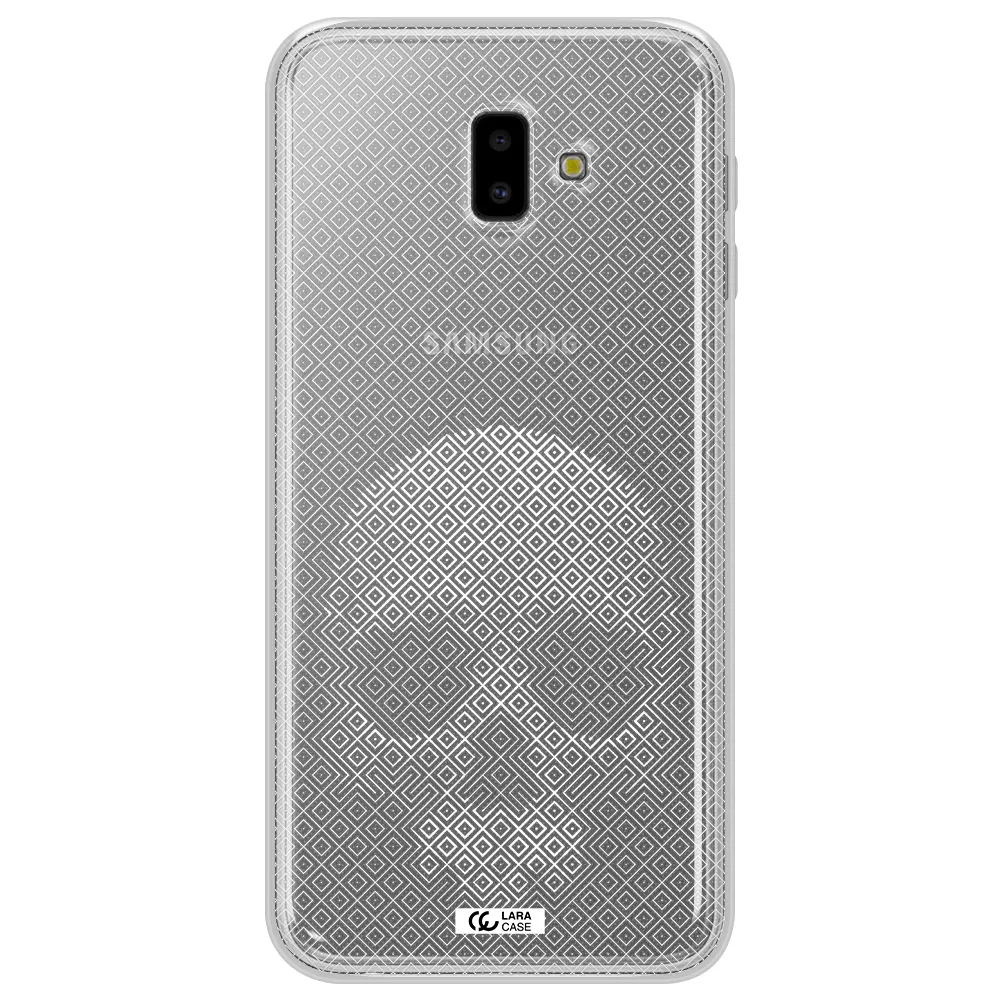 Skull Line Pattern Samsung J6 Plus Clear TPU Case