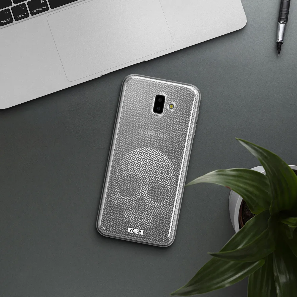 Skull Line Pattern Samsung J6 Plus Clear TPU Case