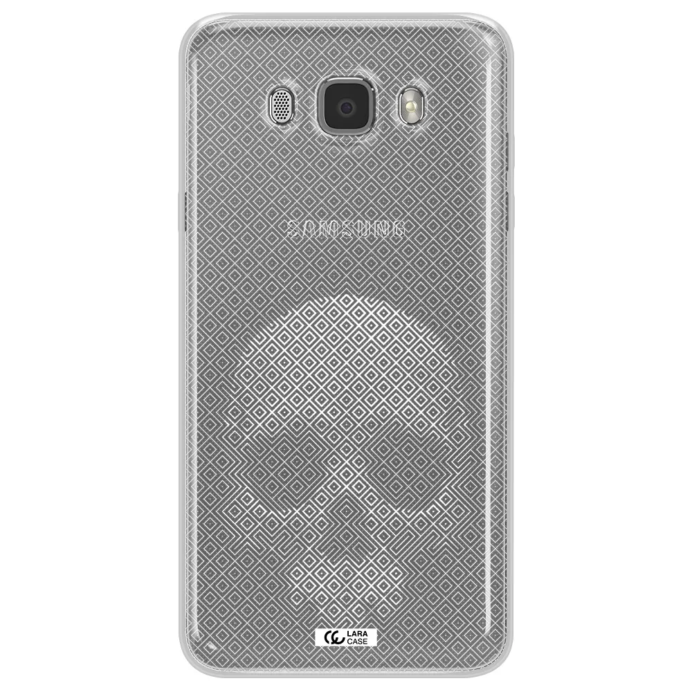 Skull Line Pattern Samsung J7 2016 Clear TPU Case