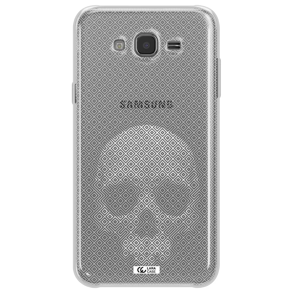 Skull Line Pattern Samsung J7 Clear TPU Case