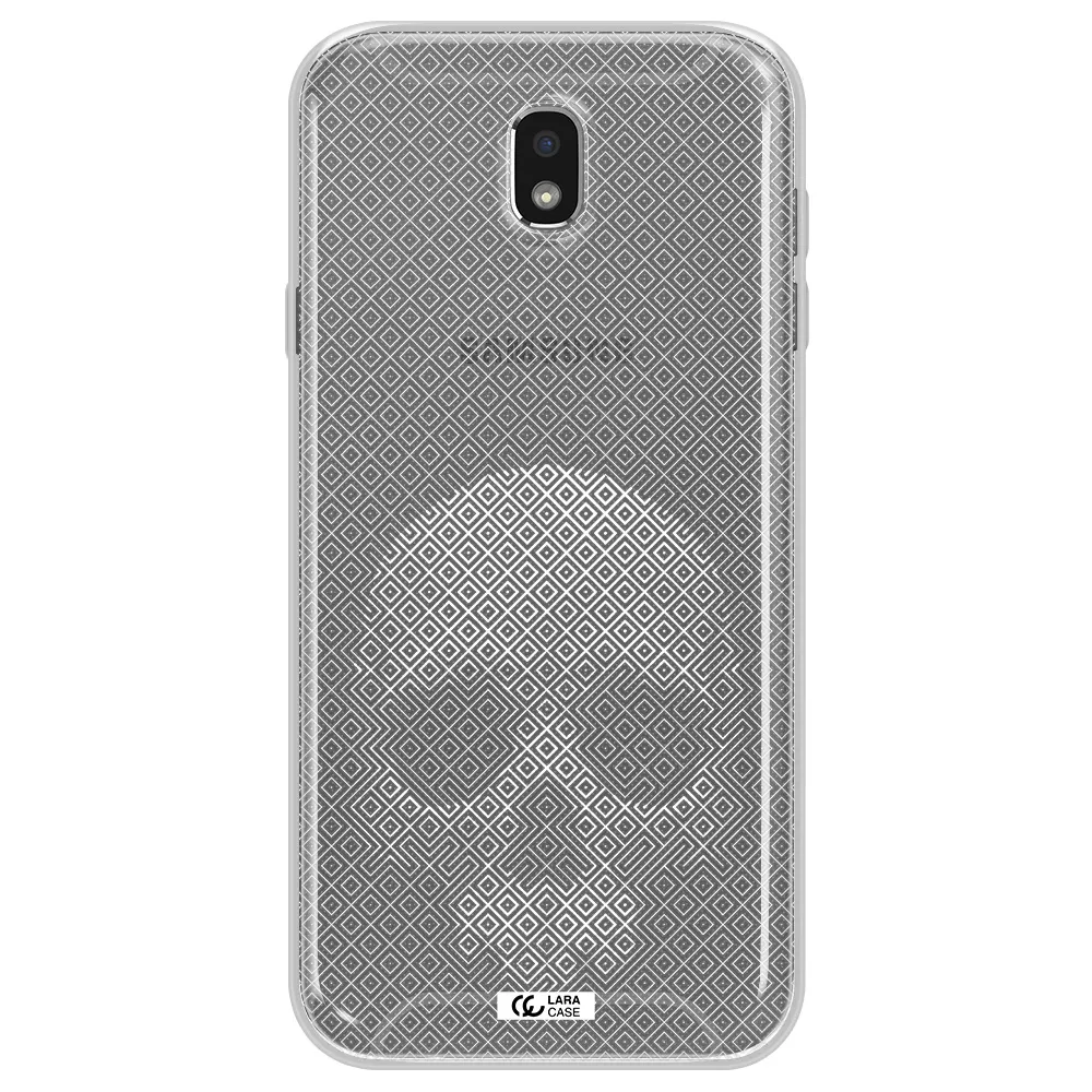Skull Line Pattern Samsung J7 Pro Clear TPU Case