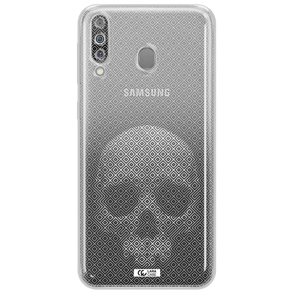 Skull Line Pattern Samsung M30 Clear TPU Case