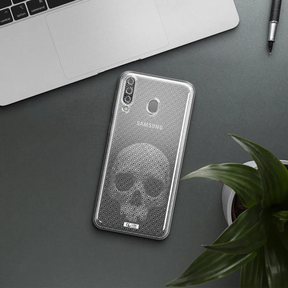 Skull Line Pattern Samsung M30 Clear TPU Case