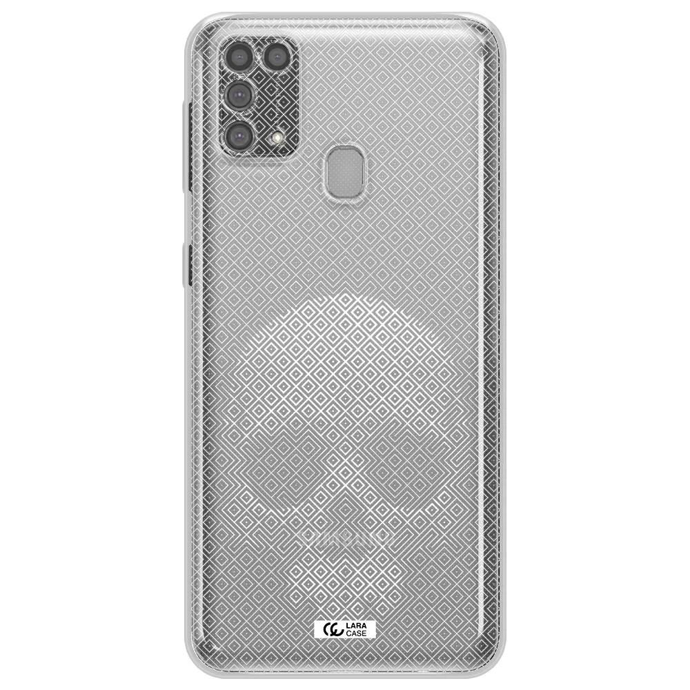Skull Line Pattern Samsung M31 Clear TPU Case