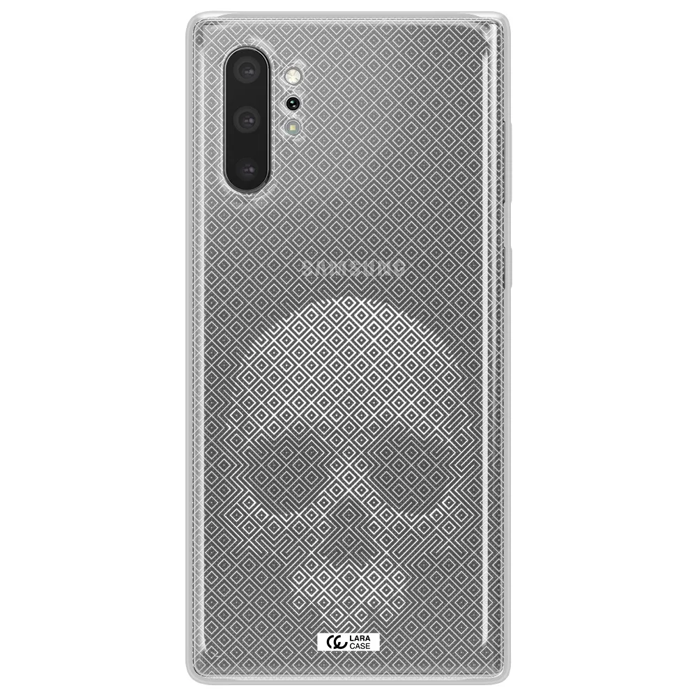 Skull Line Pattern Samsung Note 10 Plus Clear TPU Case