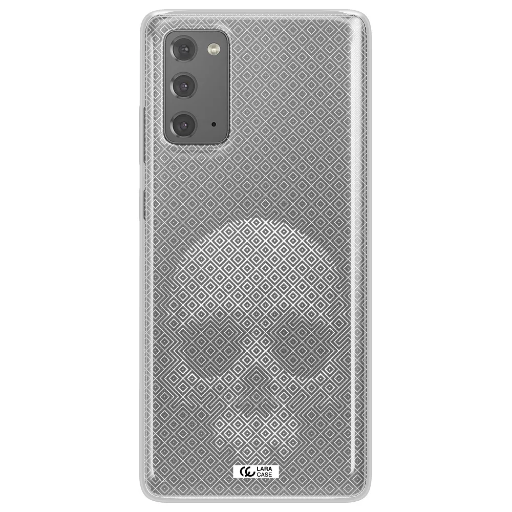 Skull Line Pattern Samsung Note 20 Clear TPU Case
