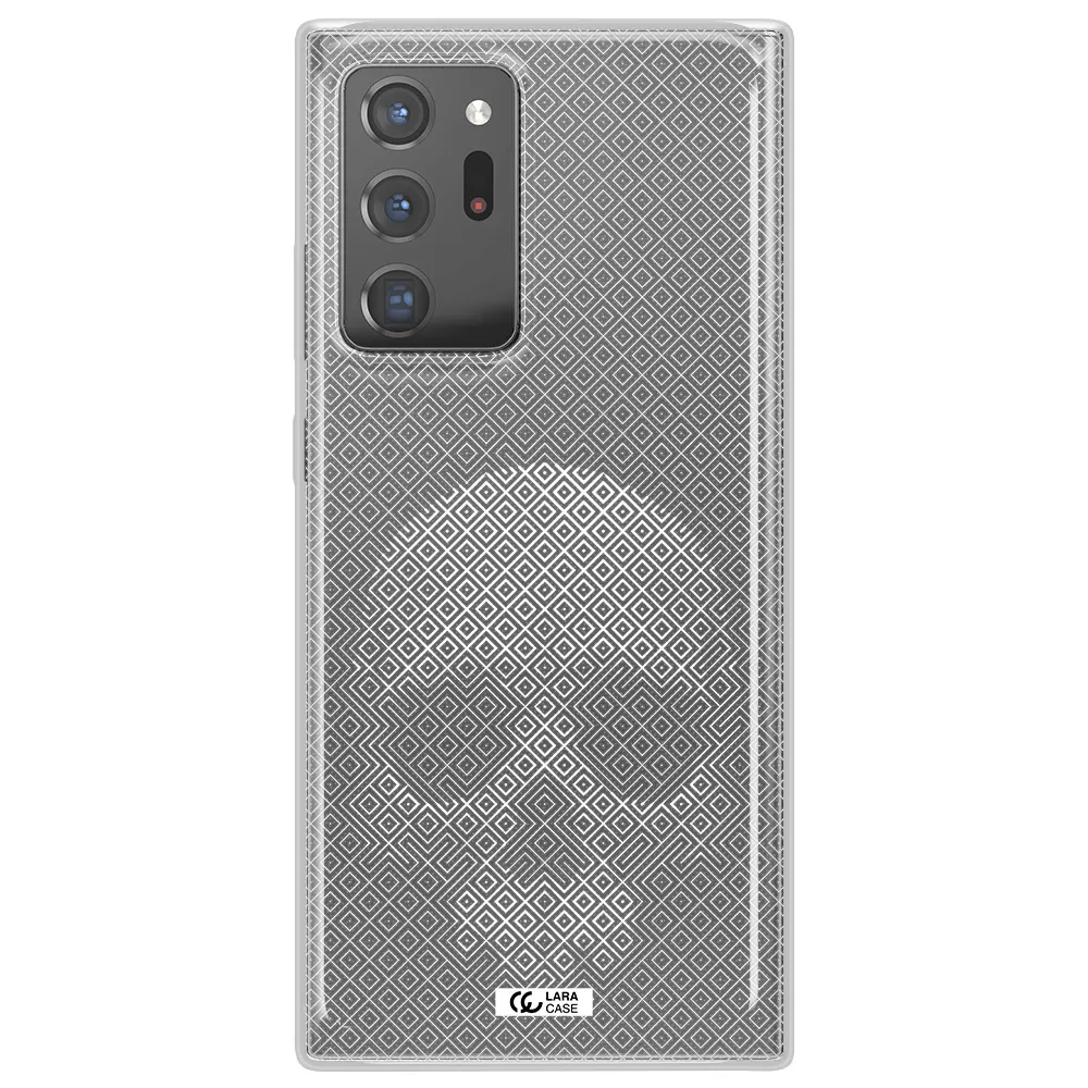 Skull Line Pattern Samsung Note 20 Ultra Clear TPU Case