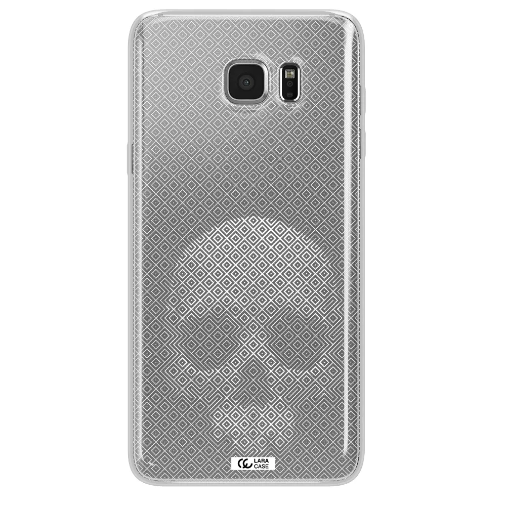 Skull Line Pattern Samsung Note 5 Clear TPU Case