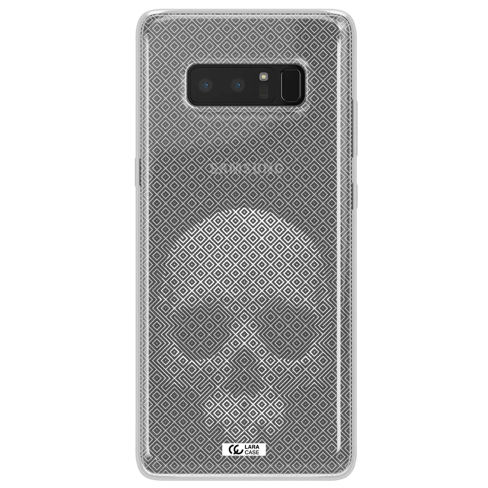 Skull Line Pattern Samsung Note 8 Clear TPU Case
