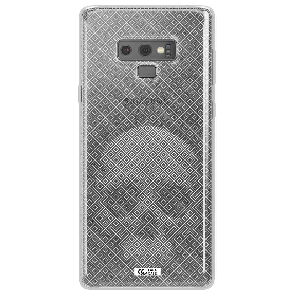 Skull Line Pattern Samsung Note 9 Clear TPU Case