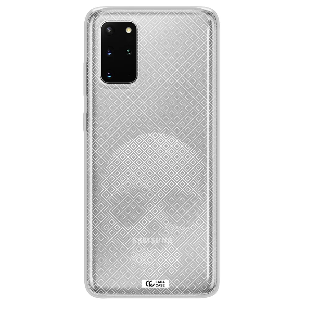 Skull Line Pattern Samsung S 20 Plus Clear TPU Case