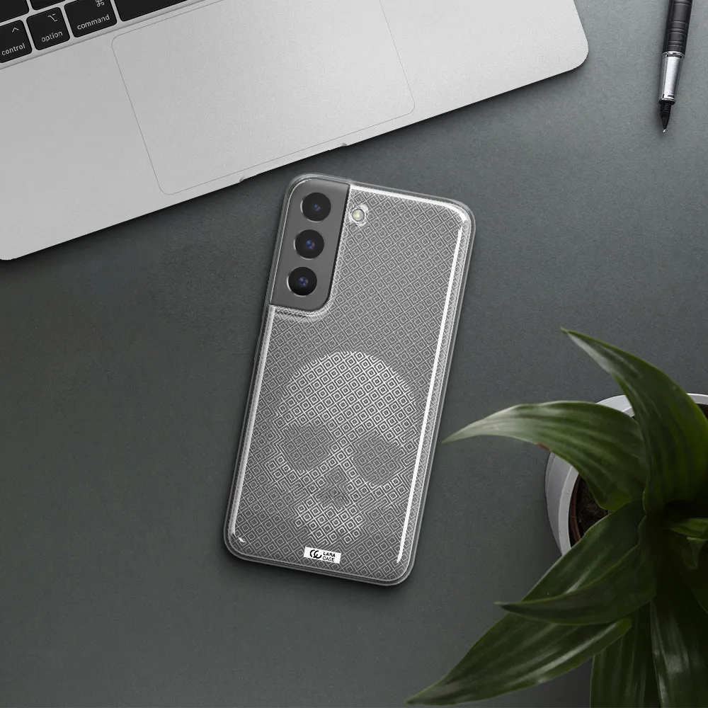 Skull Line Pattern Samsung S 22 Clear TPU Case