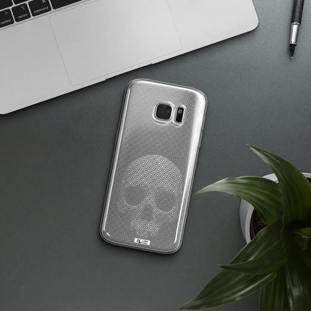 Skull Line Pattern Samsung S 7 Clear TPU Case