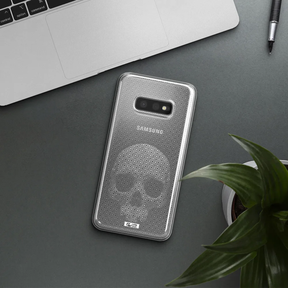 Skull Line Pattern Samsung S10e Clear TPU Case