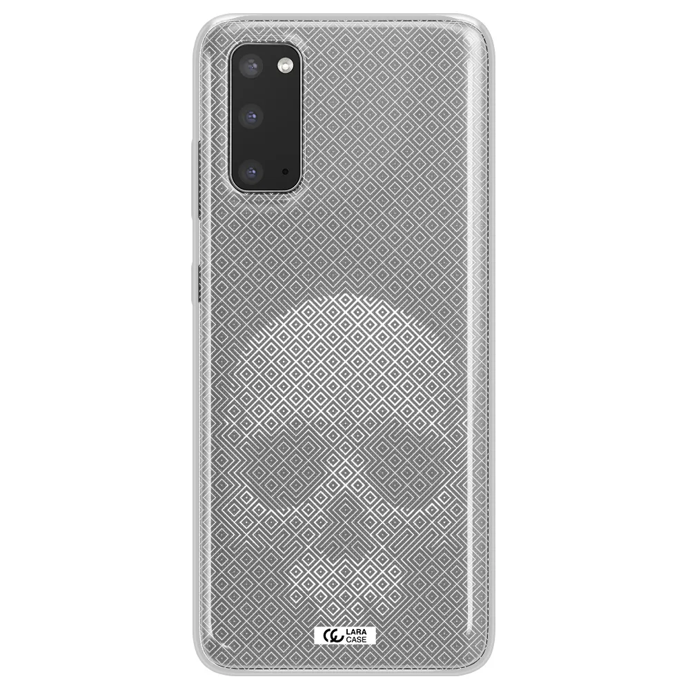 Skull Line Pattern Samsung S20 Clear TPU Case