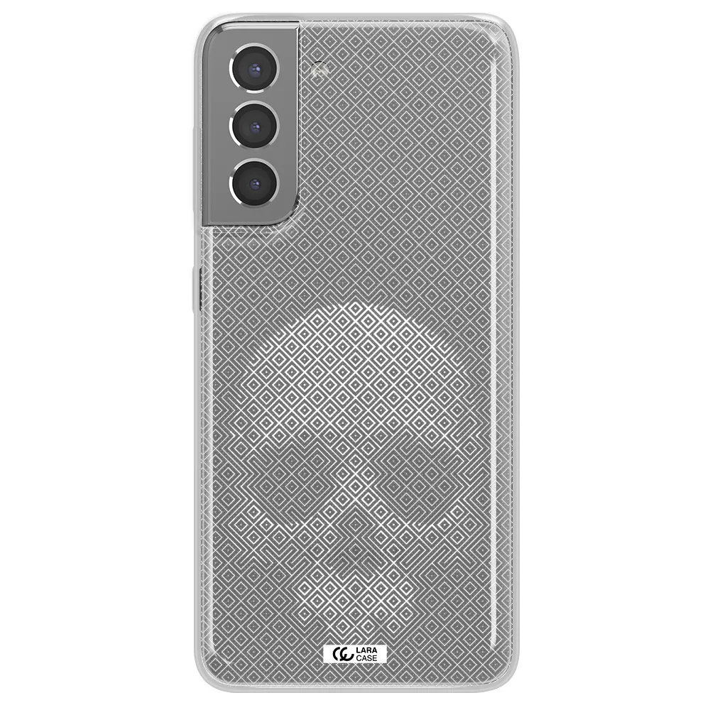 Skull Line Pattern Samsung S21 Clear TPU Case