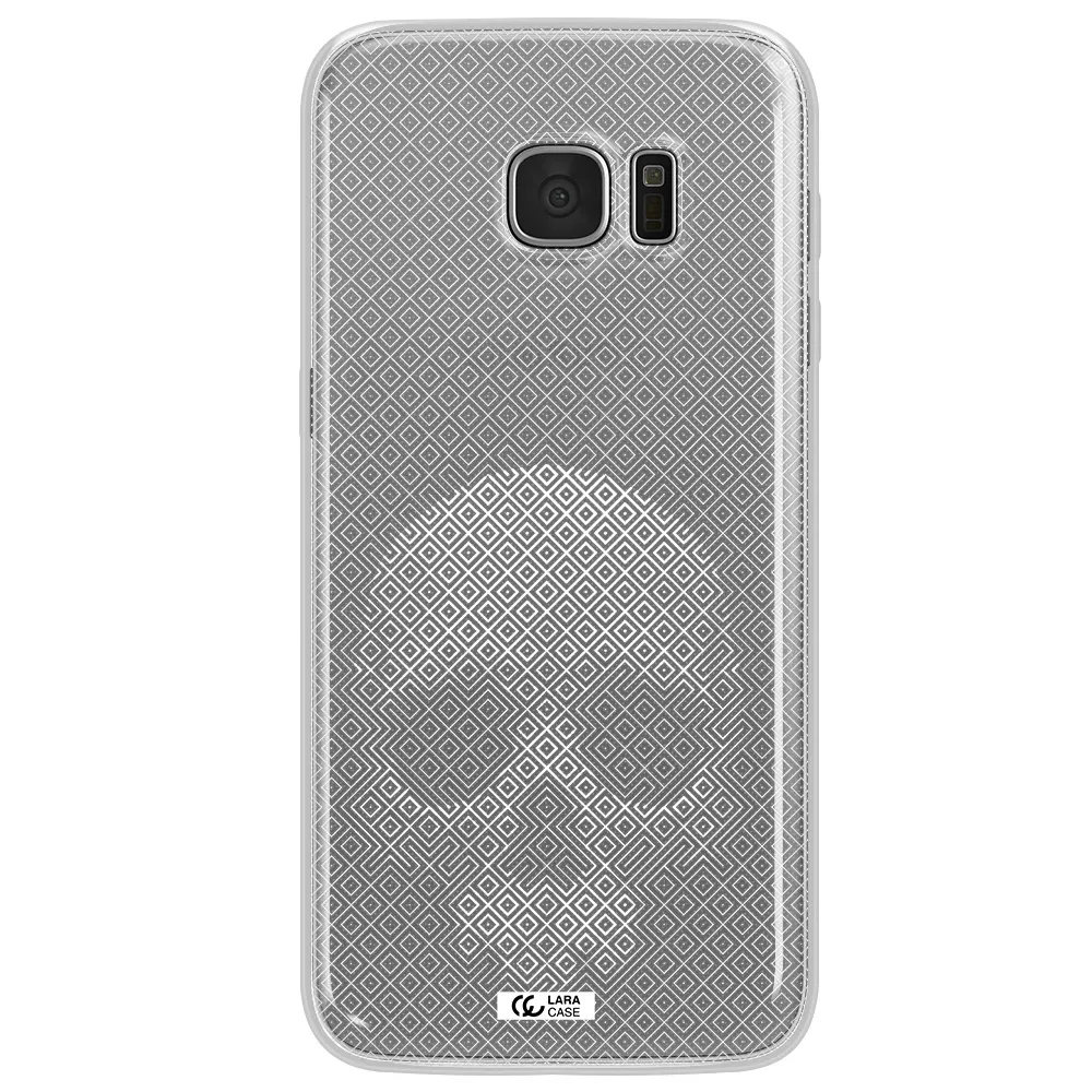 Skull Line Pattern Samsung S7 Edge Clear TPU Case