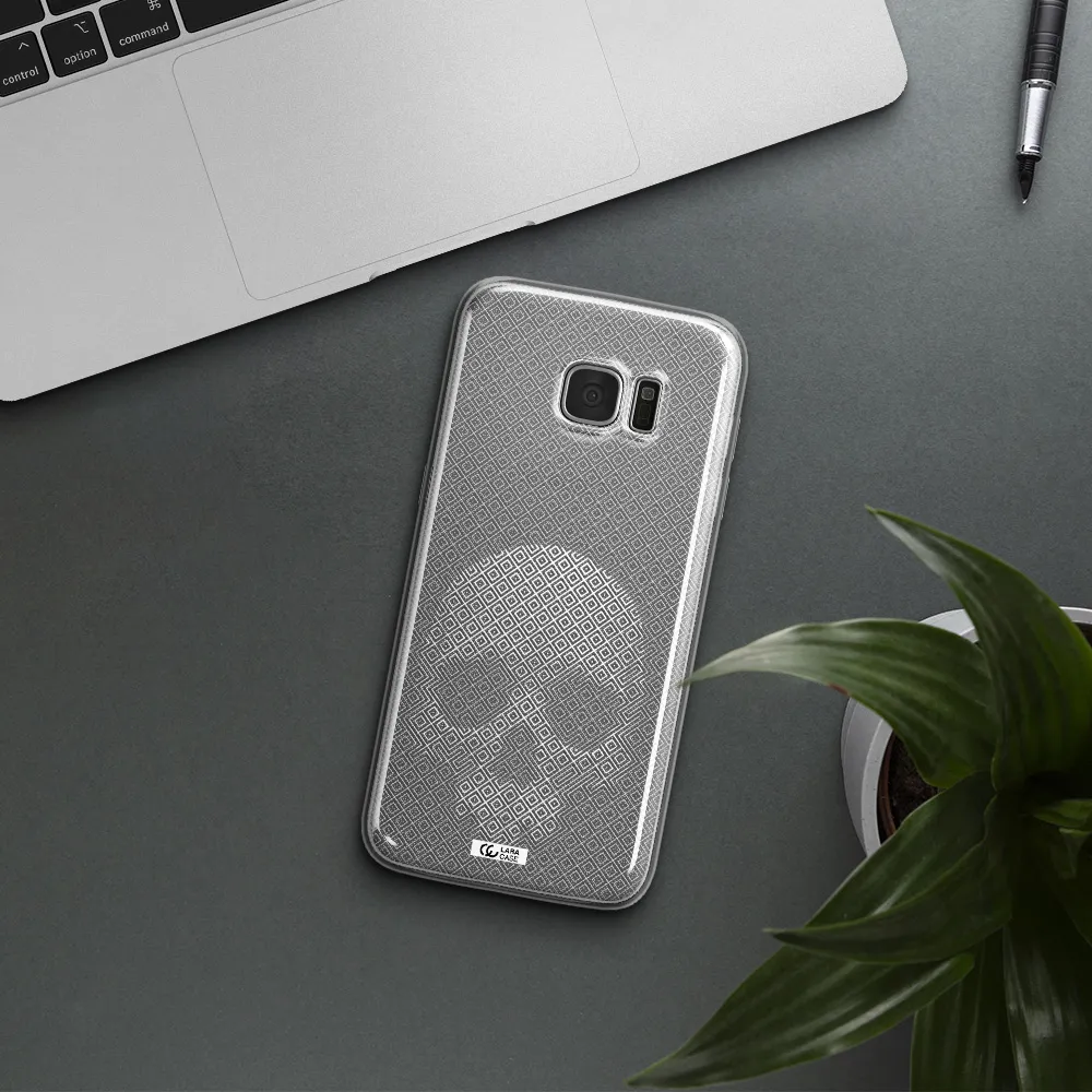 Skull Line Pattern Samsung S7 Edge Clear TPU Case