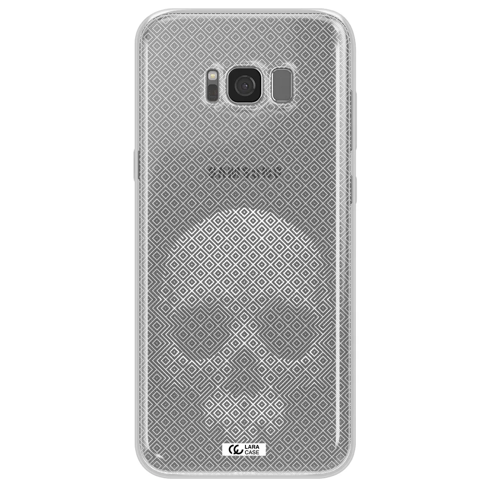 Skull Line Pattern Samsung S8 Clear TPU Case