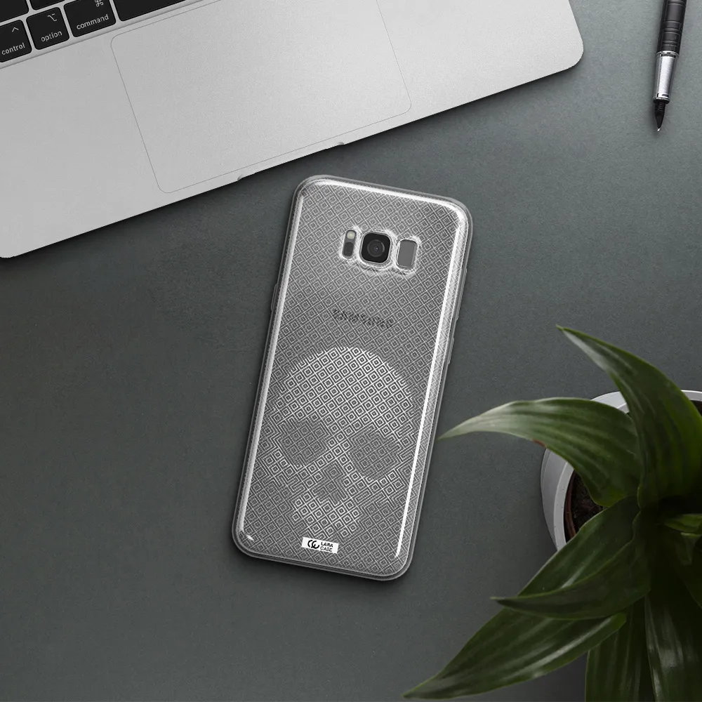 Skull Line Pattern Samsung S8 Clear TPU Case